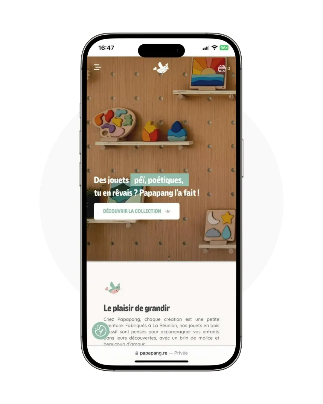 Boutique Papapang sur mobile
