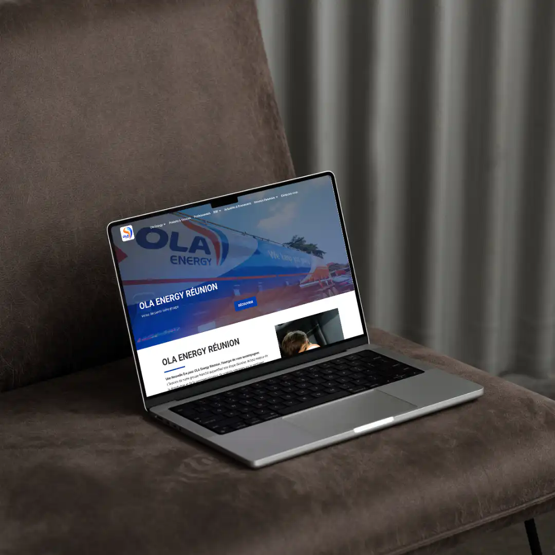 Site OLA Energy sur ordinateur